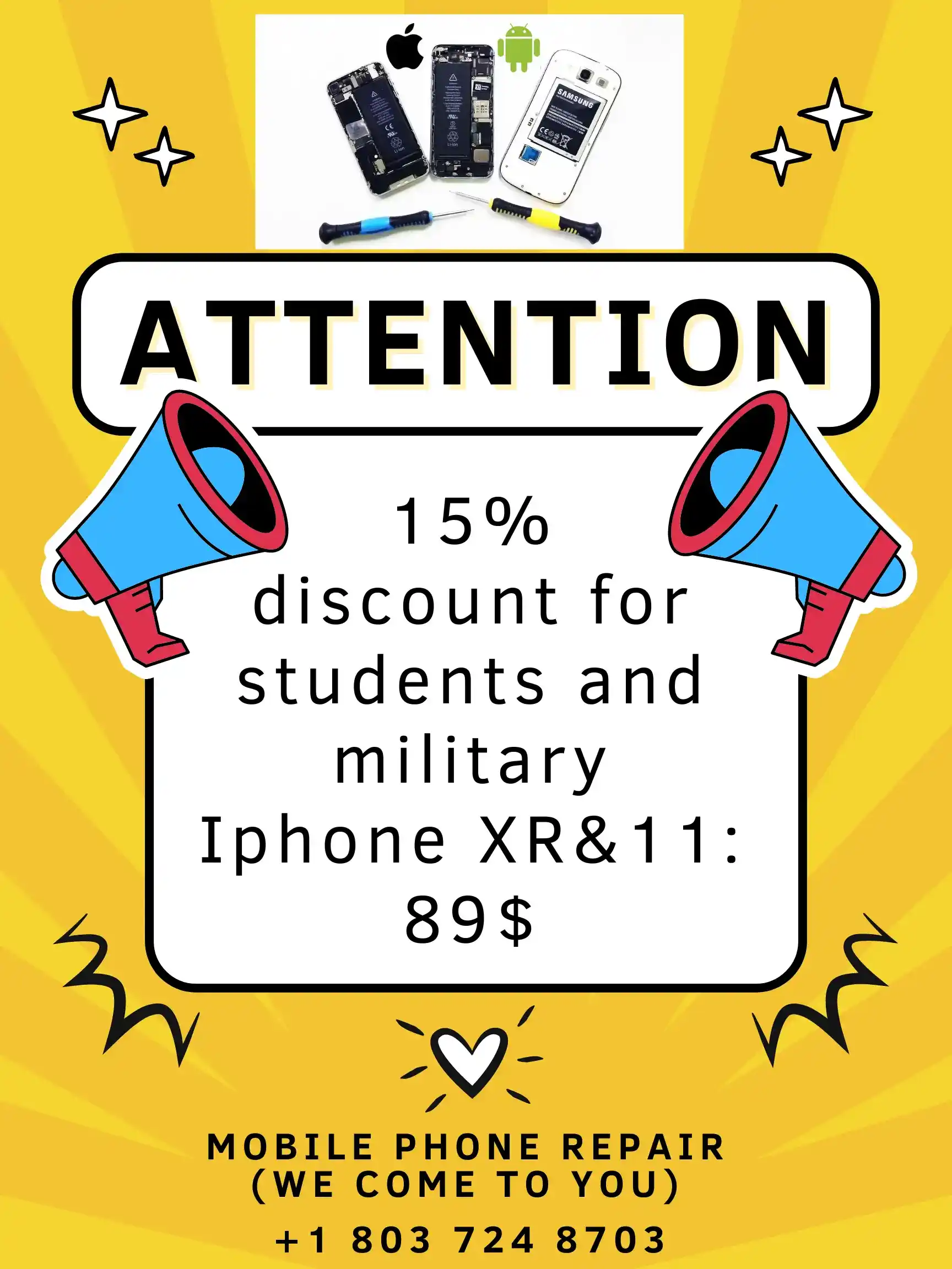 15% Discount for Students and Military